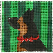 German Shepherd Santa Bow TC-T-429E