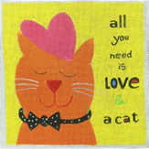 All You Need Is Love and a Cat on Yellow TC-T-433