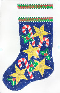Candy Canes And Stars Stocking X-171