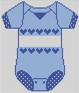 Onesie Blue w/Name & Date XO-183bb