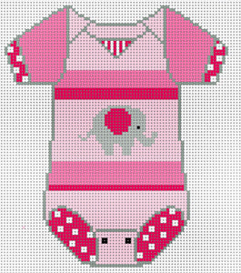 Baby Onesie - Pink w/Elephant XO-183e