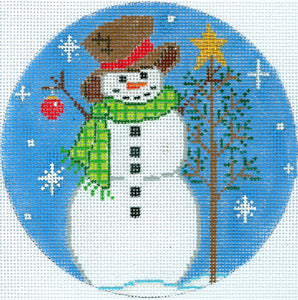 Snowman With A Tree And Ornament XO-186c