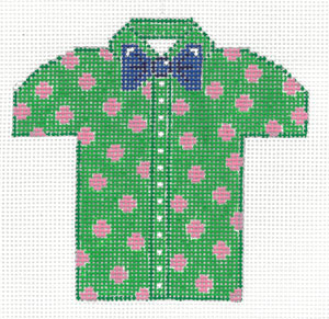 Men"s Shirt - Green With Polka Dot XO-221